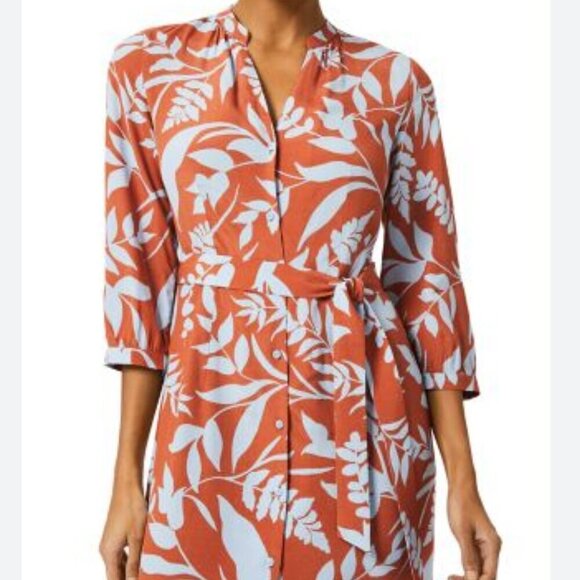 NWOT Hobbs London Magda Full Button 3/4 Sleeve Waist Tie Shirt Dress Size 10 - Picture 2 of 14